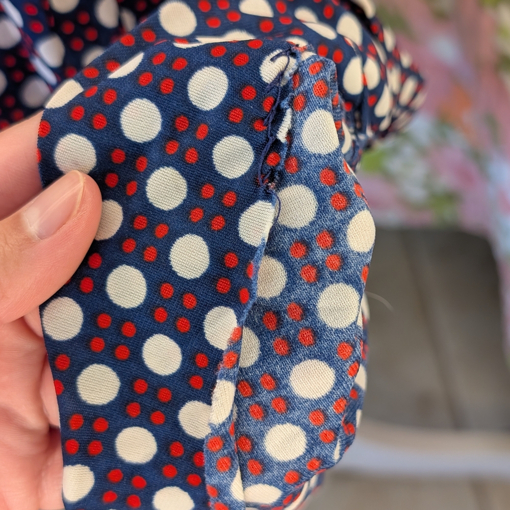 Vintage The Stroller brand 60s 70s blue red white polka dot groovy mod dress - Picture 6 of 7
